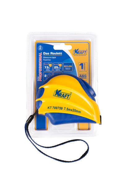 Рулетка  7 5 м с автоматической фиксацией (KRAFT) Professional