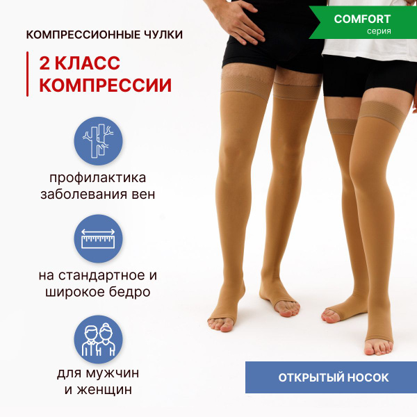 Чулки компрессионные PIONIC бежевый, 2 класс компрессии, 2 шт купить на ...