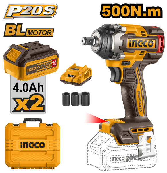 Гайковерт бесщеточный ударный Li-ion 20B INGCO CIWLI2050 INDUSTRIAL ...