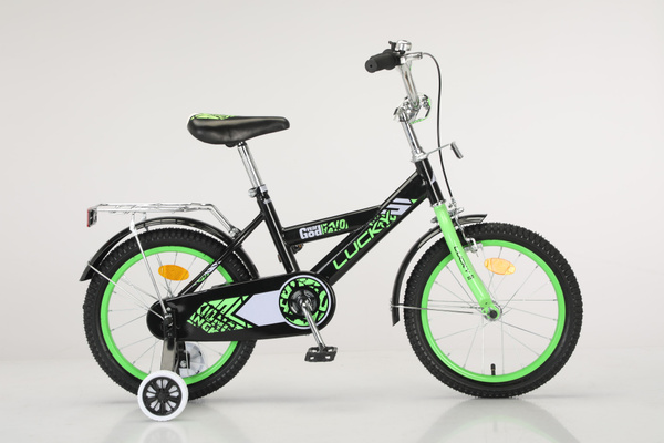 Велосипед детский Lucky колеса 16" дюймов, черный/зеленый - купить с ...