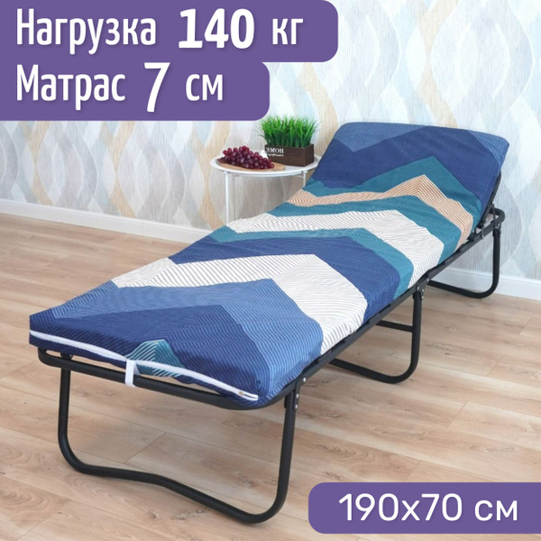 Характеристики Раскладушка с матрасом прочная Новелла 70 с регулировкой ...