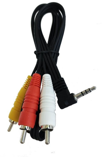 Кабель (шнур) "Джек 3.5мм(4-pin)-3RCA(тюльпан)" (1.2м) - купить с ...