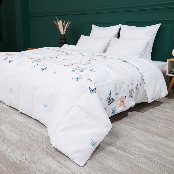 Одеяло DeluxeComfort Лебяжий пух евро 200х220 см, 200x220, Всесезонное ...