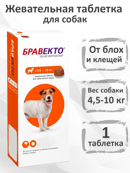 Intervet Bravecto / Жевательная таблетка Бравекто от Блох и Клещей для ...
