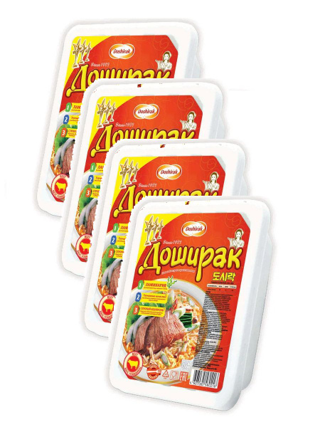 Лапша быстрого приготовления Доширак со вкусом говядины, 90 г х 4 шт ...