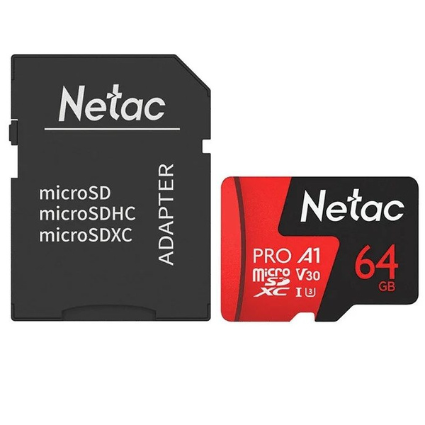 Карта памяти Netac P500 Extreme Pro 64GB NT02P500PRO-064G-R (с ...