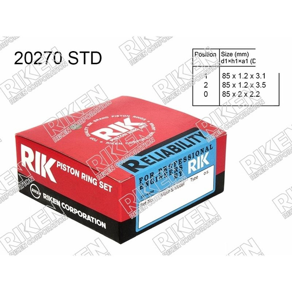 Кольца поршневые (комплект) STD MITSUBISHI DION/AIRTREK/OUTLANDER 4G63 01-
