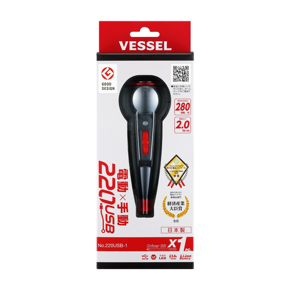 Электрическая отвертка VESSEL с шариковой ручкой220USB-P1 с битой ...