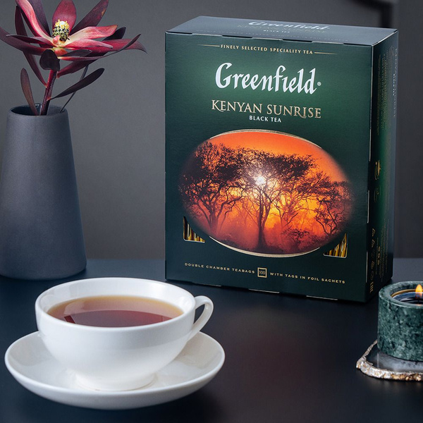 Чай в пакетиках черный Greenfield Kenyan Sunrise, 100 пакетиков ...