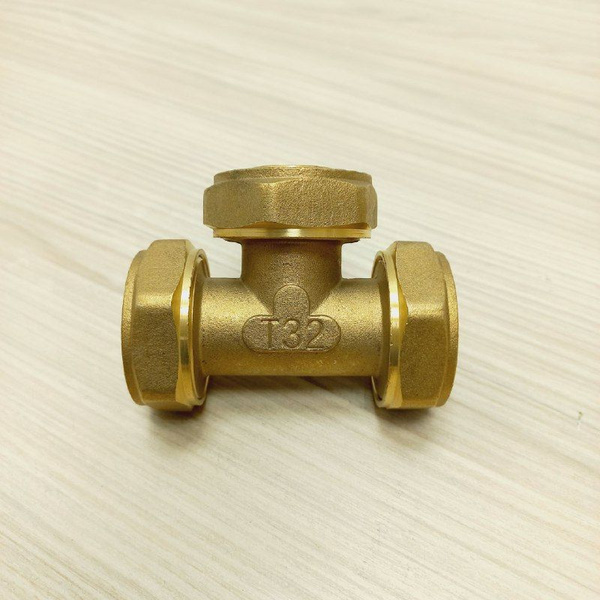 Обжимной тройник 32х32х32 мм, Hydrosta, цанговый, 1 шт, OZN000575 ...