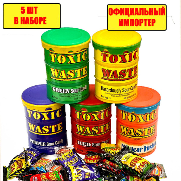 Супер кислые конфеты Toxic Waste набор 5шт купить на OZON по низкой ...