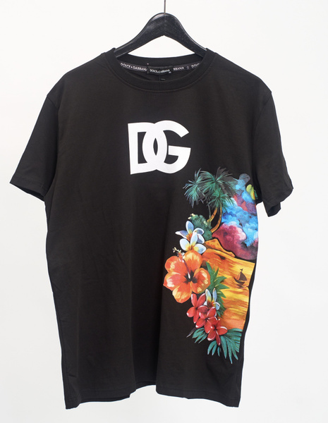 Футболка Dolce&Gabbana, размер 46, цвет черный, Хлопок 95%,лайкра 5% ...