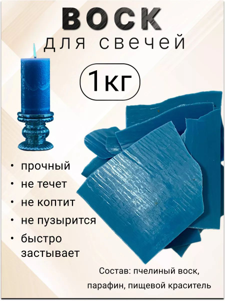 Воск для изготовления свечей в пластинах, синий 1кг. - купить с ...