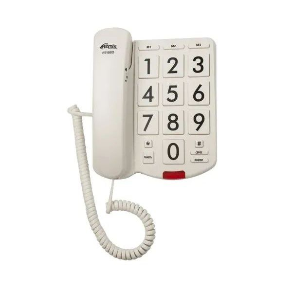 Телефон Ritmix RT- 520 Белый КРУПНЫЕ КНОПКИ - купить с доставкой по ...