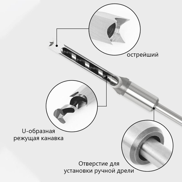 Квадратное отверстие для деревообработки, сверло по металлу (упаковка ...