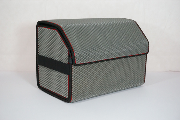 Органайзер в багажник из Ева материала серый с красной строчкой, кофр ...