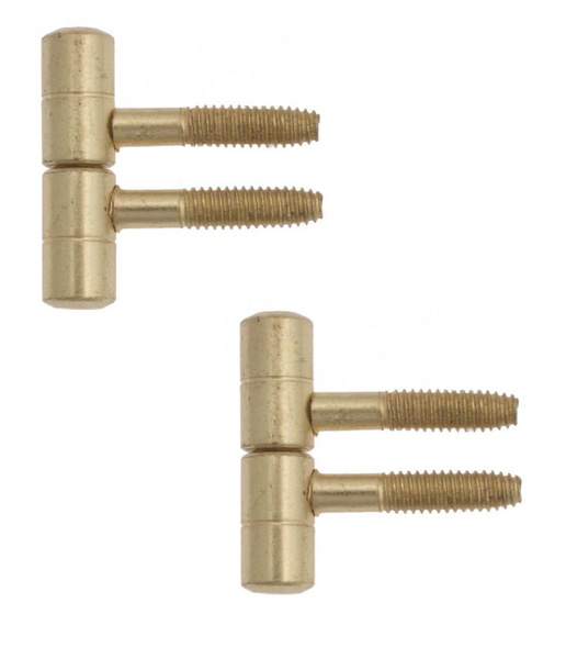 Петля ввертная с плоской пешкой диаметр 9 мм цвет золото (2шт) (бочонки ...