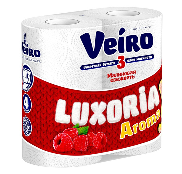 Туалетная бумага Veiro "Luxoria", Aroma, трехслойная, 4 шт - купить с ...