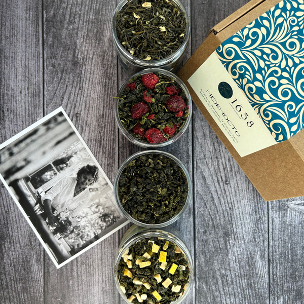 Ассорти листового чая - подарочный набор для женщин "Нежность": 4 вида ...