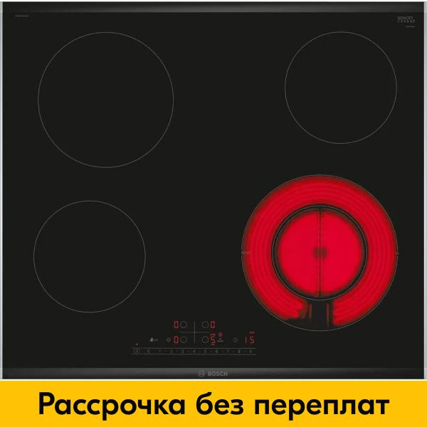 Встраиваемая электрическая варочная панель Bosch PKF675FP2E, черный ...