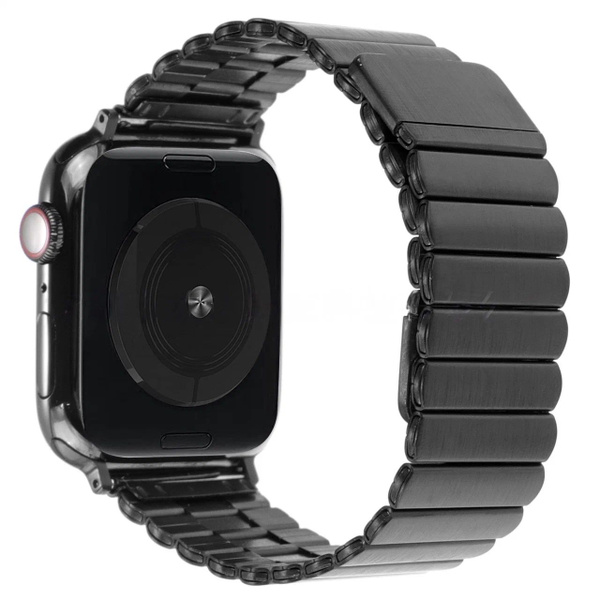 Металлический магнитный черный ремешок для Apple Watch 42-44-45-49 mm ...
