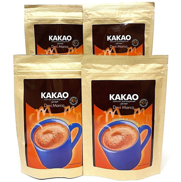 Какао порошок растворимый Devi Marco, натуральный классика десерта, 4шт ...