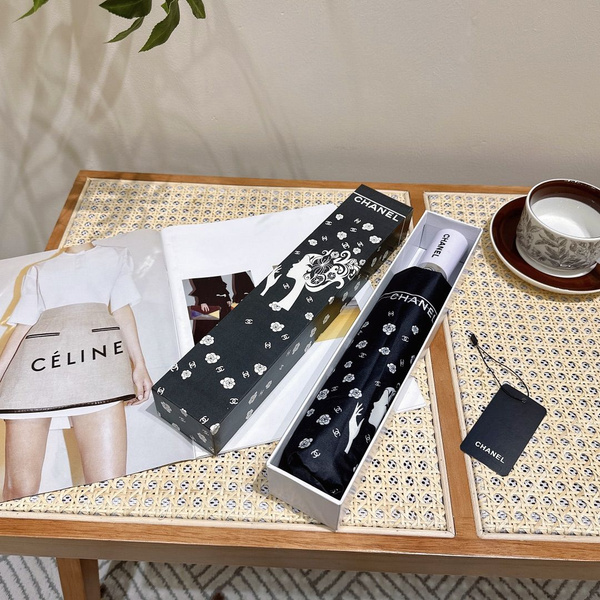 Зонт Chanel, 3 сложения, черный меланж купить по низкой цене в интернет ...