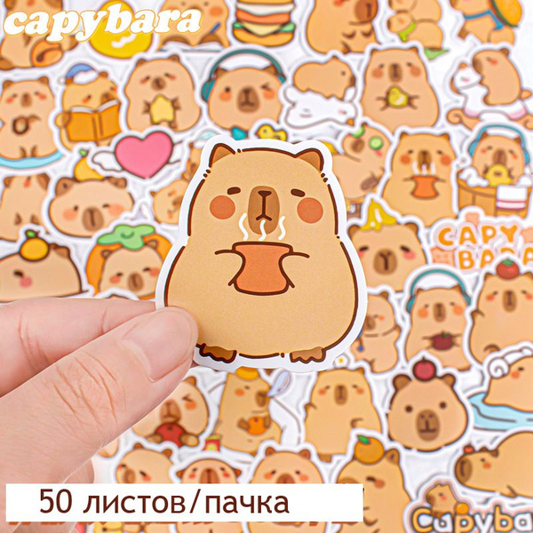 Набор наклеек, Милая капибара Стикеры для ежедневника, 50 шт/упак ...