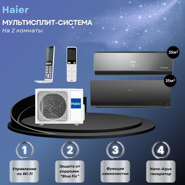 Мультисплит-система Haier Lightera AS12NS6ERA-B + Flexis SM AS35S2SF2FA ...