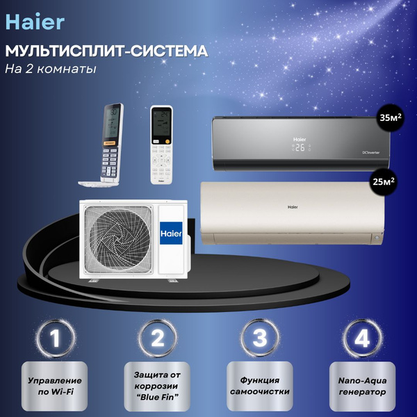 Мультисплит-система Haier Lightera AS12NS6ERA-B + Flexis SM AS25S2SF3FA ...