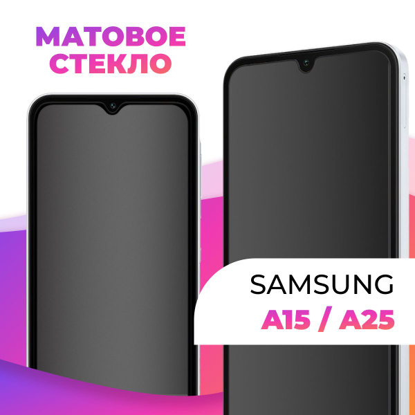 Матовое закаленное защитное стекло с рамкой для Samsung A15, A25 ...