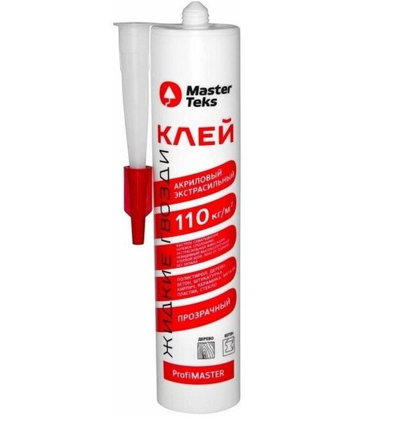 Клей монтажный акриловый экстрасильный 110 кг/м2 цвет: прозрачный ...