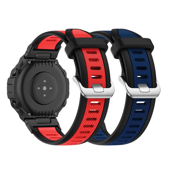 2 PCS Ремешки совместимые с Amazfit T-Rex/T-Rex Pro, мягкие силиконовые ...