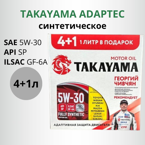 Масло моторное TAKAYAMA 5W-30 Синтетическое - купить в интернет ...