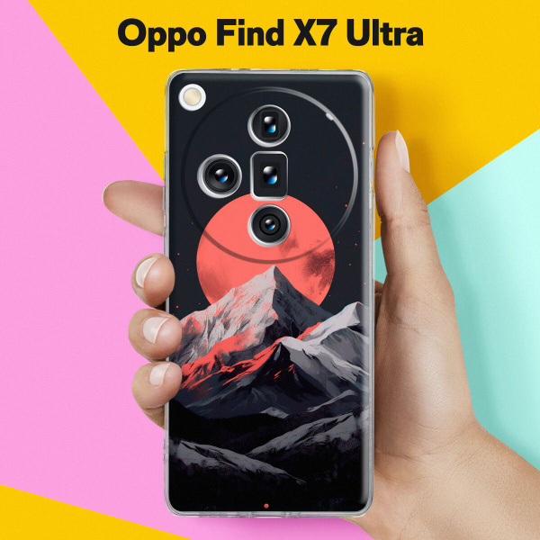 Силиконовый чехол на Oppo Find X7 Ultra Горы темные / для Оппо Финд Х7 ...