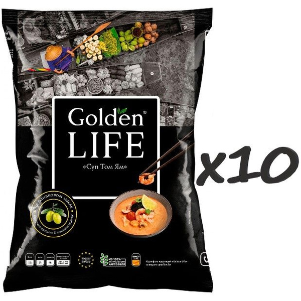 Чипсы картофельные GOLDEN LIFE cо вкусом Том Ям, 90г 10шт. - купить с ...