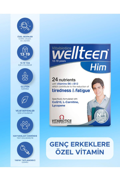Vitabiotics Wellteen ему 13-19 Лет Поливитамины по 30 таблеток купить ...