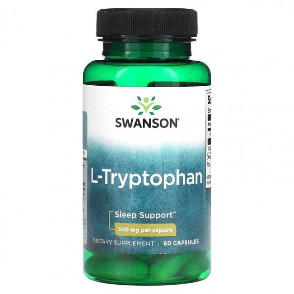 Swanson L-Tryptophan, Триптофан, 500мг 60 капсул, Аминокислота ...