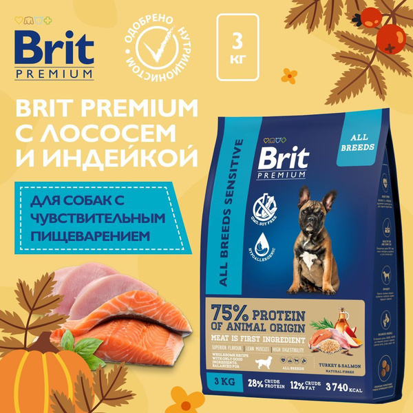 Корм сухой для собак с чувствительным пищеварением Brit PREMIUM Dog ...