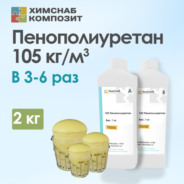 Пенополиуретан заливочный, 105 кг/м3, двухкомпонентная ППУ система, 2 ...