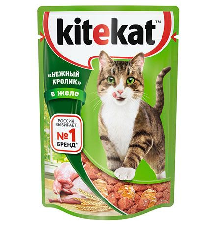 Kitekat / Паучи Китикет для кошек Нежный Кролик в желе, 85г x 28шт ...