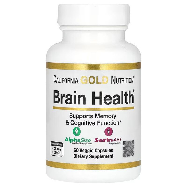 Brain Health, добавка для здоровья мозга, 60 растительных капсул ...