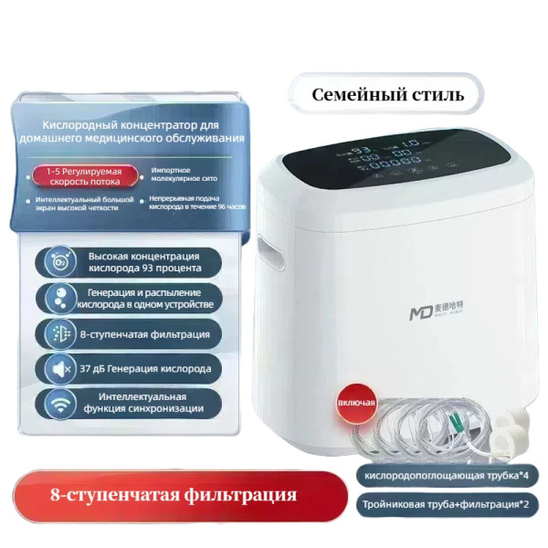 Домашний кислородный концентратор 1 л, маленький портативный с ...