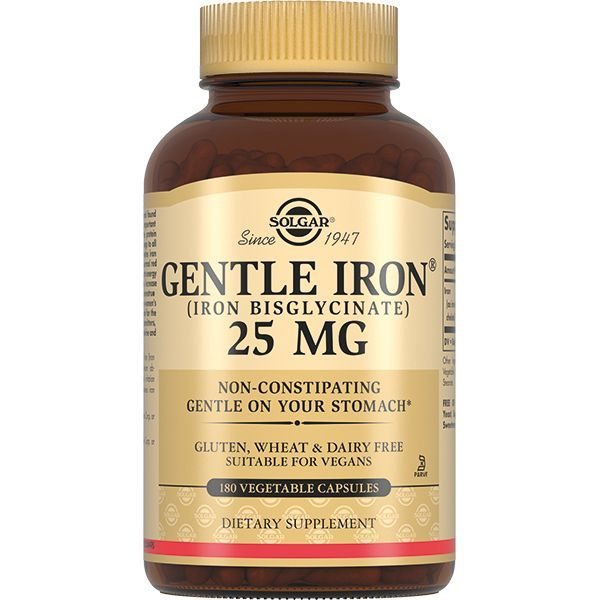 Solgar, Gentle Iron "Легкодоступное железо", 25 мг, 180 капсул - купить ...
