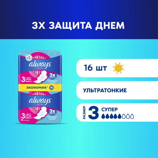 Always Прокладки ежедневные 16 шт - купить с доставкой по выгодным ...