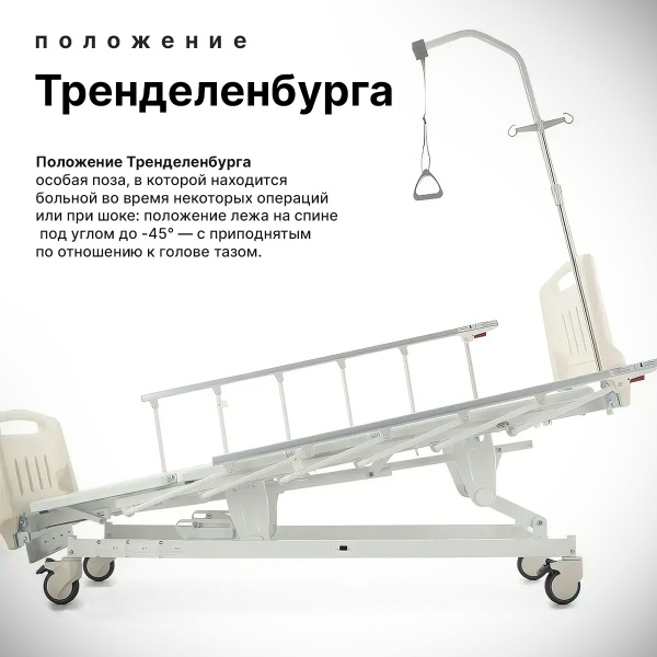 Кровать с электроприводом для лежачих 4 секционная с ростоматом и ...