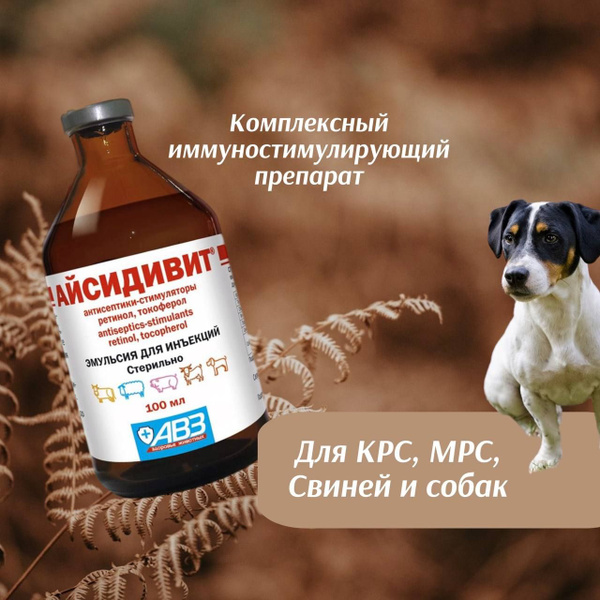Айсидивит р-р д/инъекций (содерж. АСД, вит А,Е, янтарную к-ту) 100 мл ...