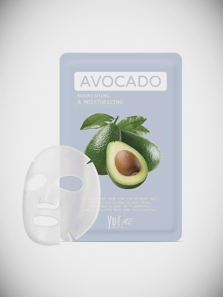 YU.R Тканевая маска для лица с экстрактом авокадо ME Avocado Sheet Mask ...