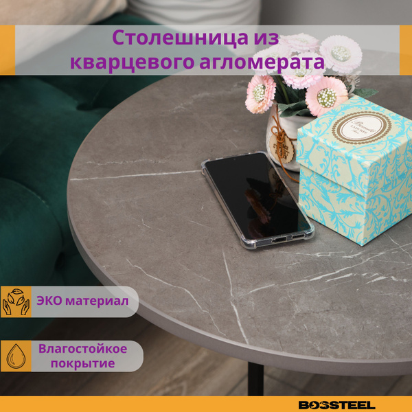 Столешница круглая каменная 600 купить на OZON по низкой цене (1766011226)