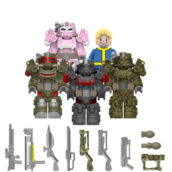 Набор минифигурок Fallout 5 шт / Фоллаут Пупс Силовая Броня Братство ...